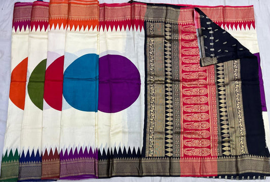 Multicolour Soft Silk Saree Set — Floral Butta (wholesale lot)