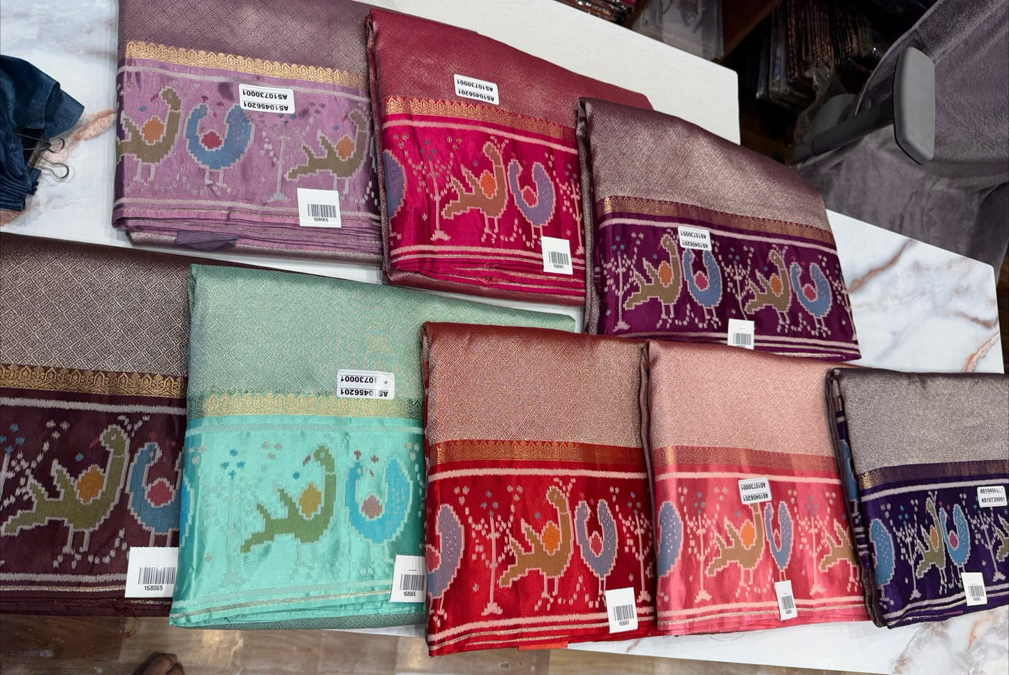 Temple-Border Soft Silk Saree Set — Assorted Colours (wholesale lot)