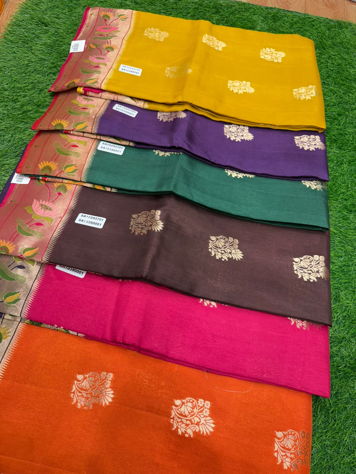 Magenta Pink [Georgette] Saree — Floral Jaal Weave