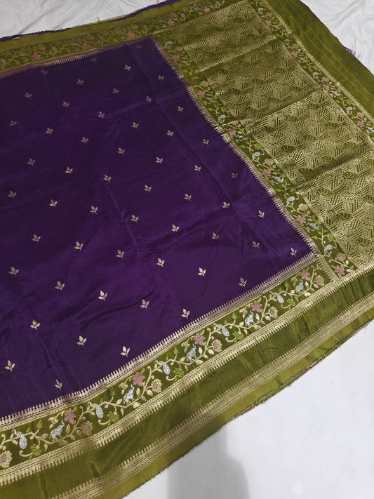 Multicolour [Banarasi] Silk Saree Set — Zari Border (wholesale lot)